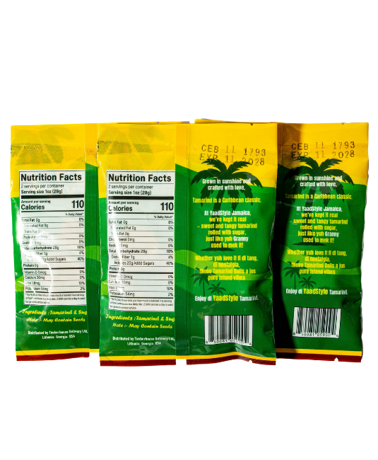 Jamaican YaadStyle Tamarind Balls | Authentic Jamaican-Style Candy – 3 Pack (2 oz Each) | Sweet & Tangy | Gluten-Free | Caribbean-Inspired Snack