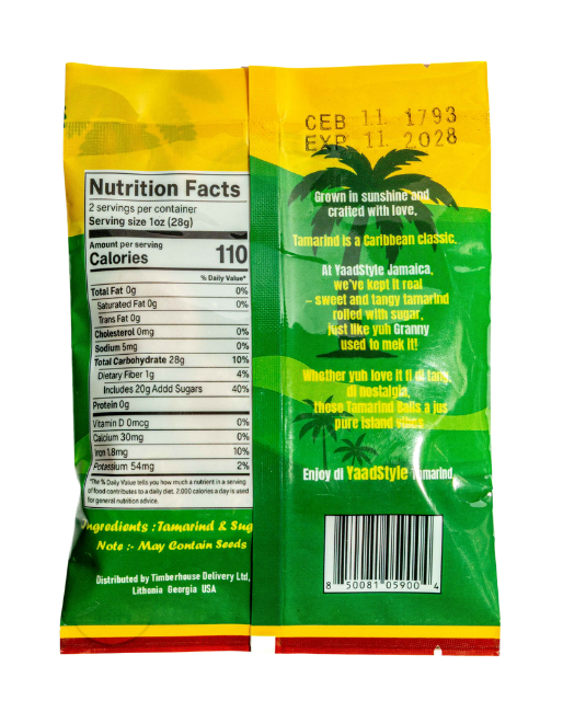 Jamaican YaadStyle Tamarind Balls | Authentic Jamaican-Style Candy – 3 Pack (2 oz Each) | Sweet & Tangy | Gluten-Free | Caribbean-Inspired Snack